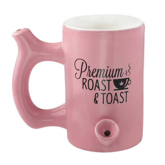 PINK ROAST & TOAST PIPE MUG WITH BLACK PRINT - TrippyQueenParadise